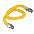 Flextron Gas Line Hose 5/8'' O.D.x72'' Len 1/2" FIPxMIP Fittings Yellow Coated Stainless Steel Flexible FTGC-YC12-72C